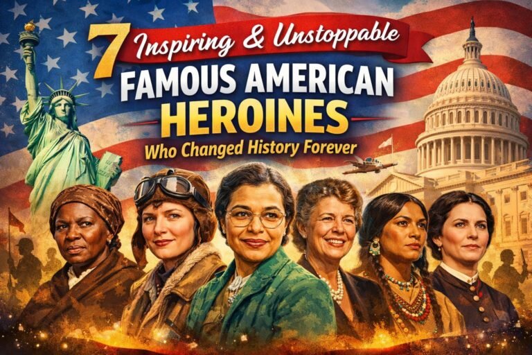 Famous American Heroines including Harriet Tubman, Rosa Parks, and Amelia Earhart in U.S. history