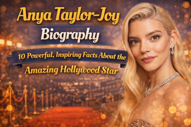 Anya Taylor-Joy biography featured image showing the actress and her Hollywood success journey