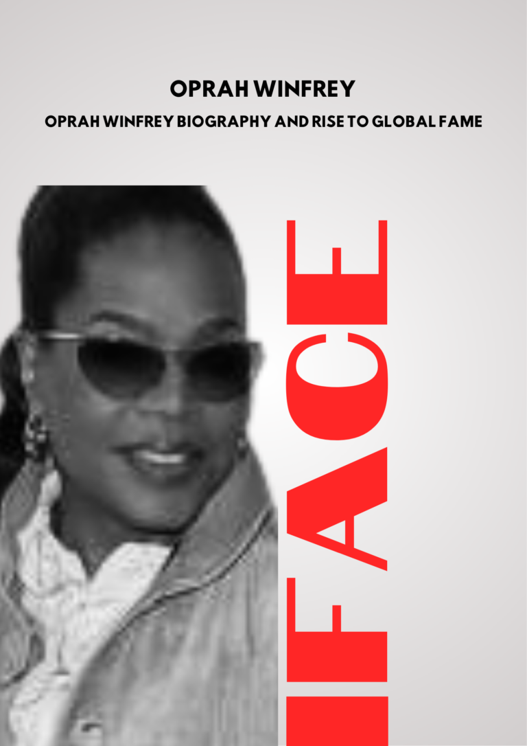 Oprah Winfrey biography and rise to global fame showing her inspiring journey from a difficult childhood to becoming a global media icon.