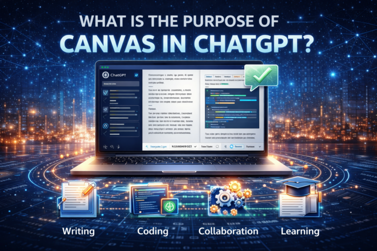 What is the purpose of canvas in ChatGPT feature image showing workspace editing writing and coding tools